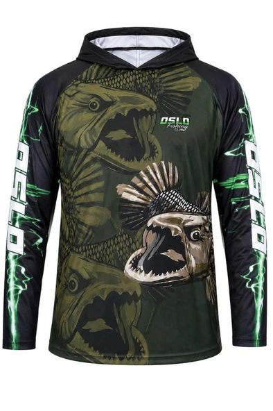Oslo Performans Balıkçı T-Shirt Kapüşonlu Green Bear ürün görseli 1