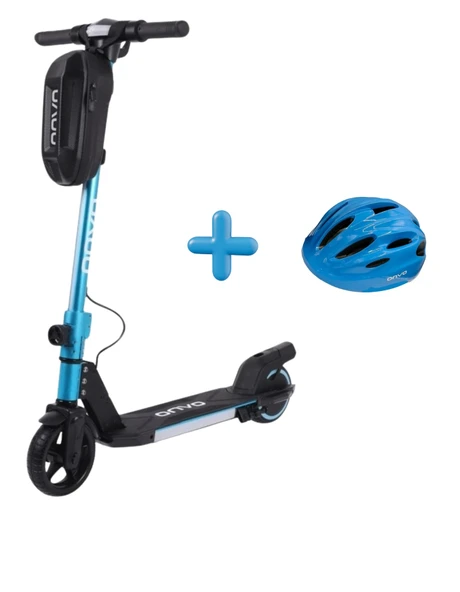 Onvo KX-01 Mavi 150 W Çocuk Elektrikli Scooter Kasklı ürün görseli 1