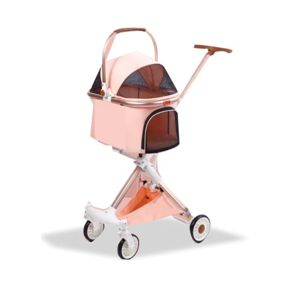 EuroDog Katlanabilir Köpek Arabası Pembe 83x48,5x110 cm ürün görseli 1