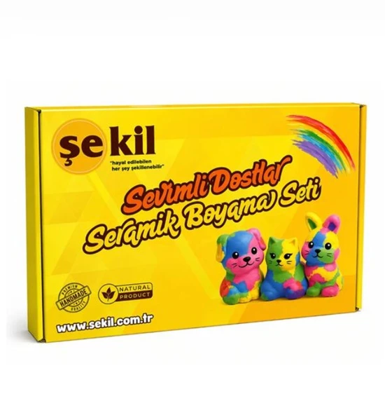 Şekil Sevimli Dostlar Seramik Boyama Seti ürün görseli 1