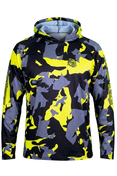 Oslo Performans Balıkçı T-Shirt Kapüşonlu Yellow Camo ürün görseli 1