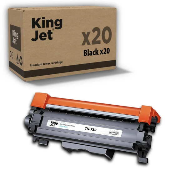 KingJET Brother Uyumlu TN750 Standart Kapasiteli (20'li Paket) Muadil Toner | HL-5470DWT ürün görseli 1