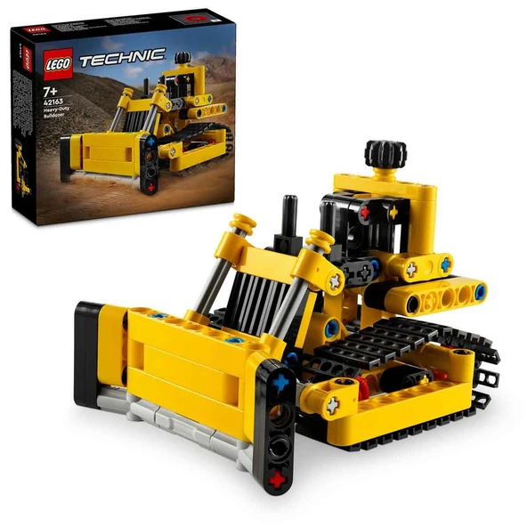LEGO® Technic Ağır İş Buldozeri 42163 - 7 Yaş ve Üzeri Çocuklar için İnşaat Aracı İçerek Koleksiyonluk Yaratıcı Oyuncak Model Yapım Seti (195 Parça) ürün görseli 1