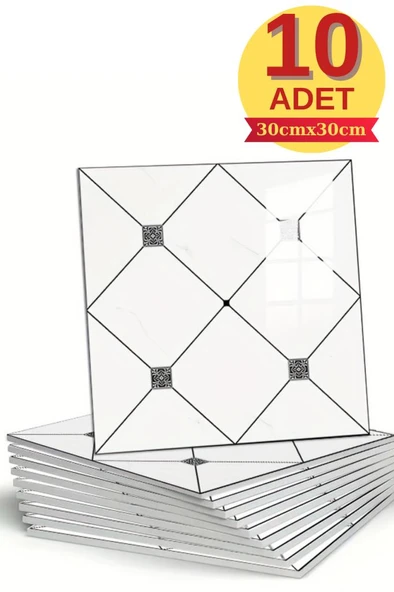 10 Adet 30x30cm Elvaro Seramik Desen Köpük Yapışkanlı Mutfak Banyo Wc Duvar Paneli Kağıdı CYCZT00215 ürün görseli 1