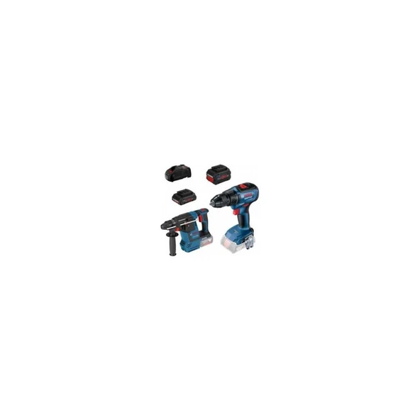 Bosch Professional GBH 18V-26 Kırıcı-Delici + GSR 18V-50 Vidalama 4 Ah + 8 Ah Akülü El Aletleri Seti ürün görseli 1