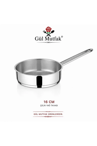 Mini Boy Yağ Tava 16 Cm Paslanmaz Çelik ürün görseli 1