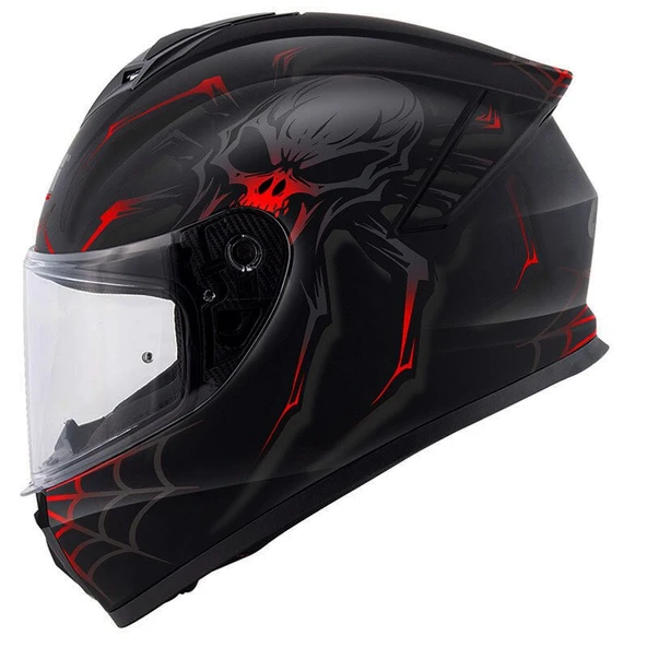 GIVI 50.X ARACHNO MAT SİYAH-KIRMIZI KASK ürün görseli 1