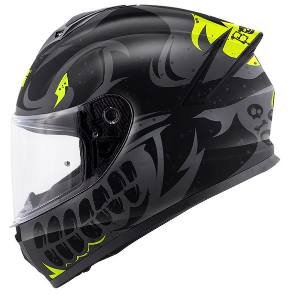 GIVI 50.X BONES MAT SİYAH-NEON SARI KASK ürün görseli 1
