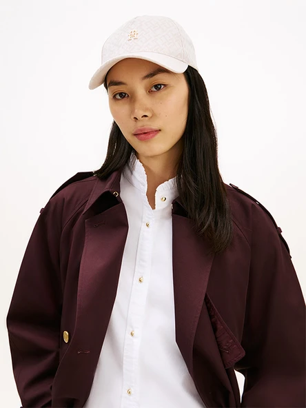 Tommy Hilfiger   TH MONOGRAM JACQ CAP Kadın Bej Şapka - AW0AW18331 ürün görseli 1