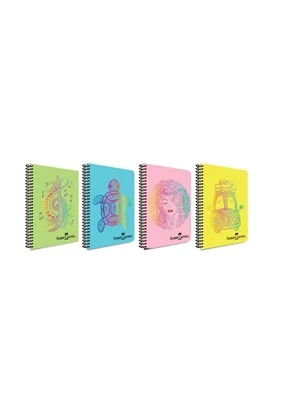 Faber Castell Defter Faces Pp Kapak Spiralli 100 Yaprak Kareli 5075000493000 ürün görseli 1