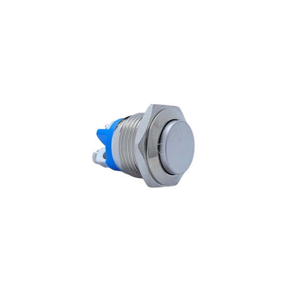 E40 16MM METAL IŞIKSIZ YAYLI BUTON - ÇIKIK KAFA - 1 NO - IP67 ürün görseli 1