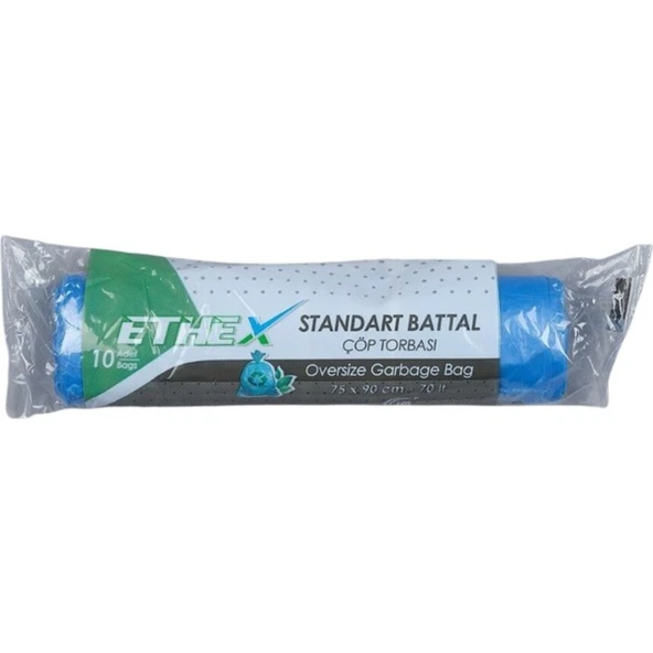 Ethex Battal Boy Mavi Renk Çöp Torbası 75x90 Cm (70 Lt) 10'lu Rulo ürün görseli 1
