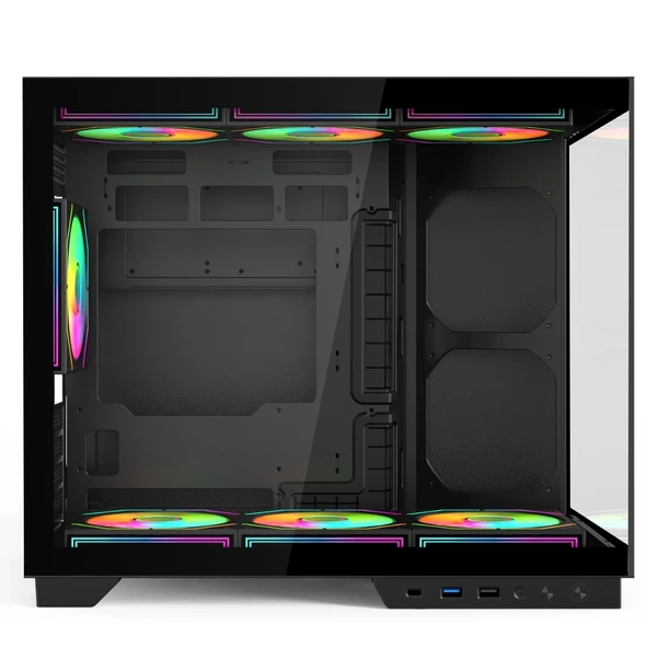 Hyper Rocket V332 Micro-ATX 7 Argb Fan Siyah Oyuncu Kasası - Resim 3
