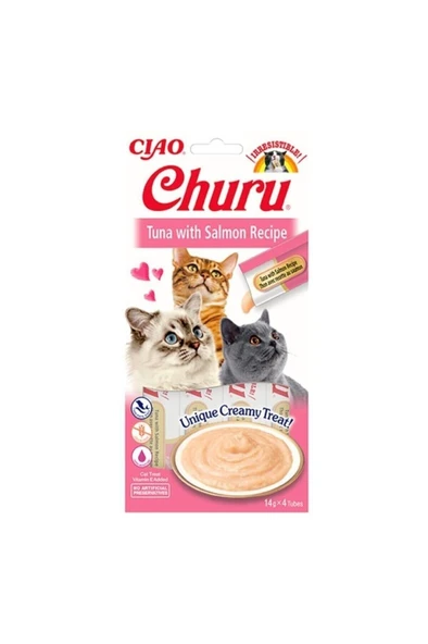 Ciao Churu Cream Ton Balıklı ve Somonlu Kedi Ödül Kreması 4 x 14 Gr ürün görseli 1