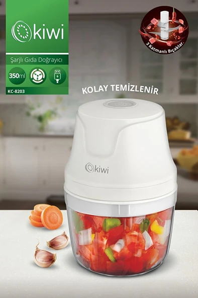 Kc8203 3 Bıçaklı 350 ML Şarjlı Gıda Doğrayıcı Blender ürün görseli 1