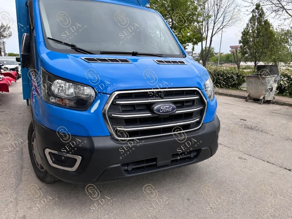 Transit Krom Set 2019 ve sonrası Ön Panjur Çerçevesi Tek parça + Ön panjur + Sis Çerçevesi 7 Parça ürün görseli 1