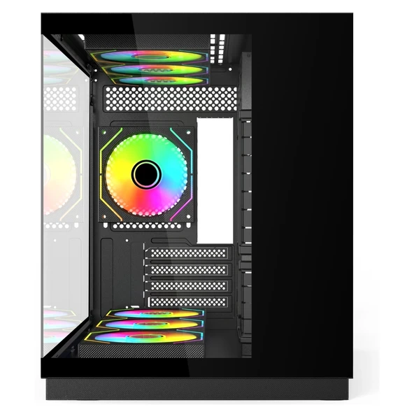 Hyper Rocket V332 Micro-ATX 7 Argb Fan Siyah Oyuncu Kasası - Resim 2