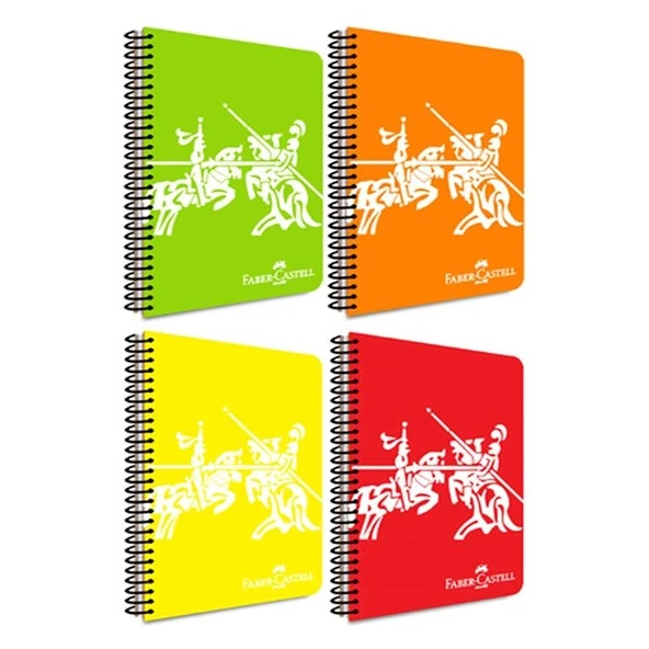 Faber Castell Defter Knights Neon Pp Kapak Spiralli 80 Yaprak Çizgili 5075000451000 ürün görseli 1