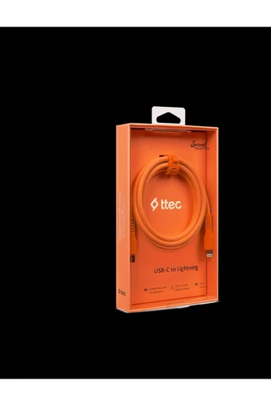 Ttec 2DK60NT USB-C- Lightning Hızlı Şarj Kablosu 120 cm Neon Turuncu ürün görseli 1