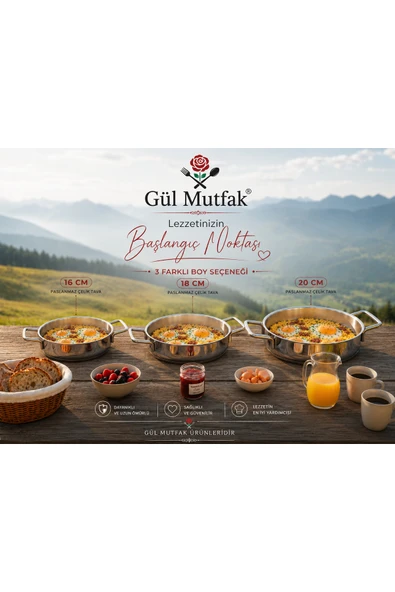 3 Parça Paslanmaz Çelik Sahan Seti Tabanlı (16-18-20 CM) ürün görseli 1