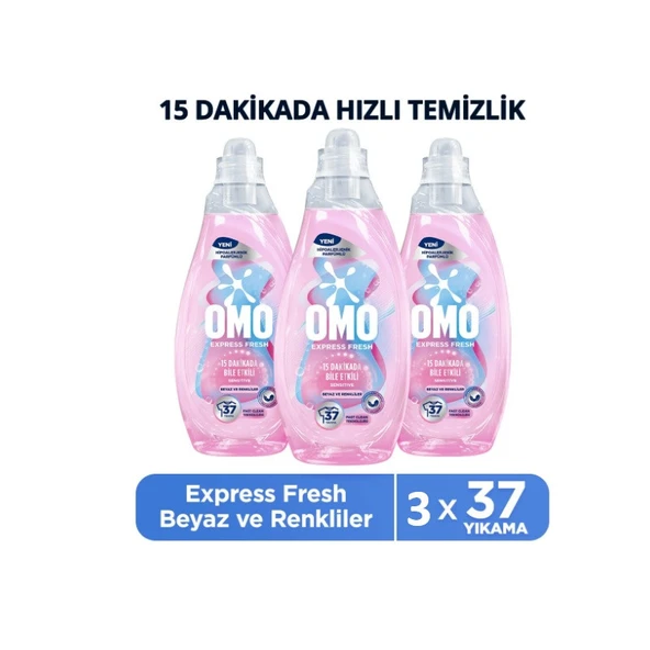 Omo Express Fresh Sensitive Beyaz & Renkliler 1480 Ml x 3 Adet ürün görseli 1