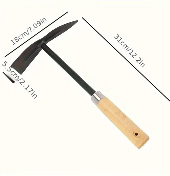 AHŞAP SAPLI METAL BAHÇE ÇAPASI - Resim 5