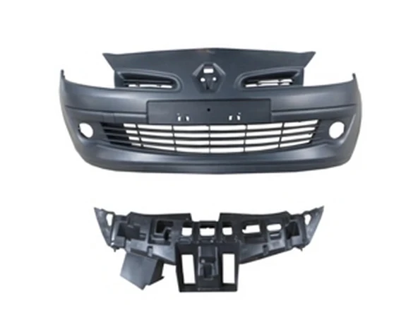 Renault Clio Hatchback 2006-2009 Ön Tampon Siyah (Sis Delikli Kendinden Bantlı (Panjur İç Braketli) Tw) (Oem No:77012086 ürün görseli 1