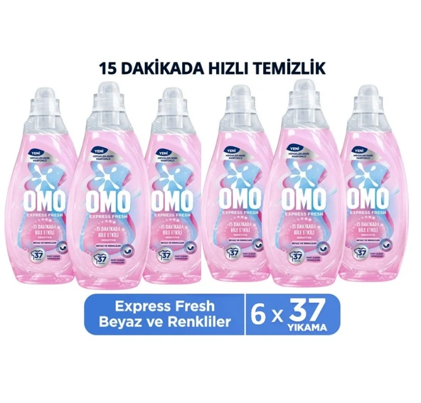 Omo Express Fresh Sensitive Beyaz & Renkliler 1480 Ml x 6 Adet ürün görseli 1