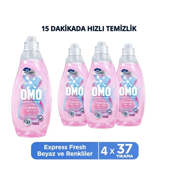 Omo Express Fresh Sensitive Beyaz & Renkliler 1480 Ml x 4 Adet ürün görseli 1