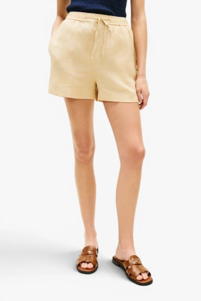 Tommy Hilfiger   ESS LINEN PULL ON SHORT Kadın Bej Şort - WW0WW49637 ürün görseli 1