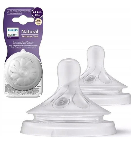 AVENT NATURAL RESPONSE BİBERON EMZİĞİ 3 NUMARA 1+ AY 2'Lİ ürün görseli 1