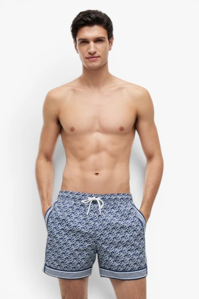 Tommy Hilfiger   MEDIUM DRAWSTRING PRINT Erkek Mavi Deniz Şortu - UM0UM03822 ürün görseli 1