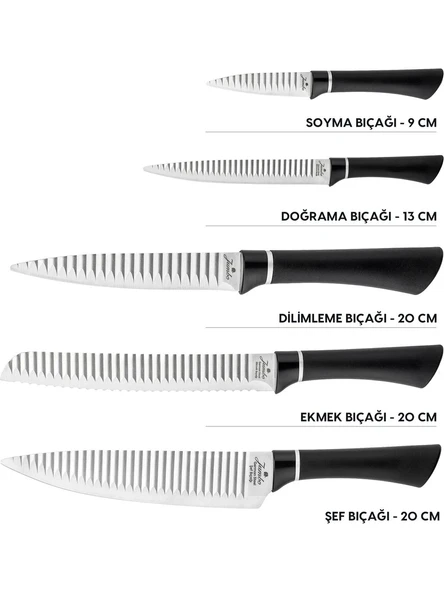 Jumbo New Eva 5 Parça Çelik Bıçak Seti - Resim 2