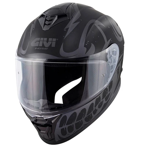 GIVI 50.X BONES MAT SİYAH-GRİ KASK - Resim 3