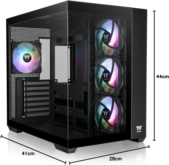 Thermaltake View 380 TG CA-1Z2-00M1WN-00 ARGB Fanlı Siyah ATX Oyuncu Kasası ürün görseli 1