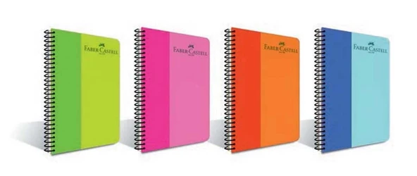 Faber Castell Defter Bicolor Spiralli Pp Kapak 100 Yaprak Düz 5075000132000 ürün görseli 1