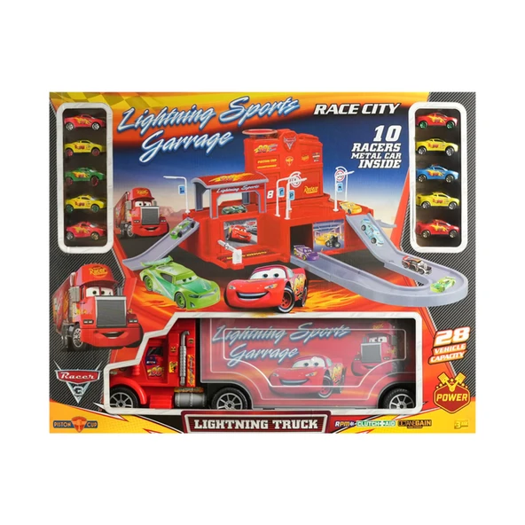 Toysan Tırlı Garaj Seti Racer 10 Metal Araçlı Garaj SPR-70 ürün görseli 1