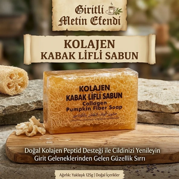 Giritli Metin Efendi Doğal Kabak Lifli Sabun -  Kolajen (Collagen) ürün görseli 1