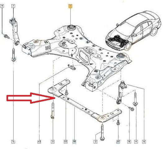 Renault Scenic 2 2003-2009 Motor Beşiği Ön Traversi (Beşik) (Adet) (Oem No:544640004R) ürün görseli 1