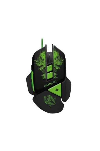 PGS302 Kablolu LED Aydınlatma Programlanabilir Ağırlıklı 7200DPI Gaming Oyuncu Mouse Siyah ürün görseli 1