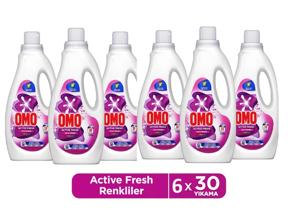 Omo Active Fresh Cold Power Renkliler Için Sıvı Deterjan 1500 Ml x 6 ürün görseli 1