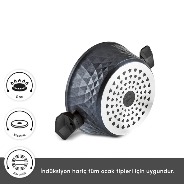 Karaca Biodiamond Antibakteriyel Kulp Tencere 24 Cm - Resim 7