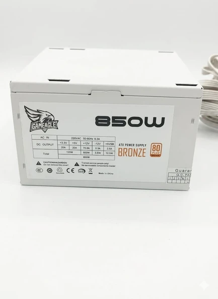 GAMEAGLE 850W +80 BRONZE ATX GÜÇ KAYNAĞI BEYAZ ( PSU ) ürün görseli 1
