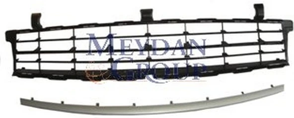 Renault Scenic 2 2007-2009 Ön Tampon Panjuru Orta Siyah (Dış Çıtası Gümüş Gri) 2Parça (Tw) (Oem No:7701477302) ürün görseli 1