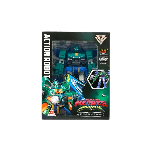 Quantum Heroes Dinoster Aksiyon Robot Stego Blast Wing - Resim 3