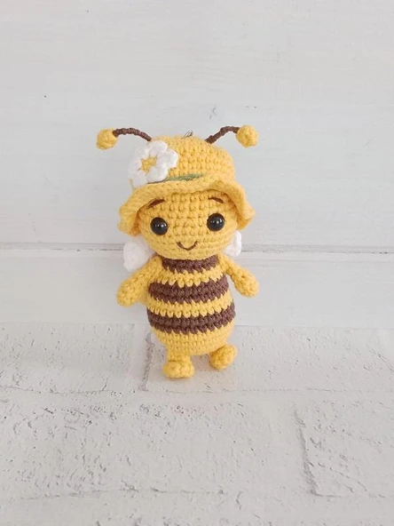 Maskot Süslü Arı Amigurumi Organik Anahtarlık Oyuncak ürün görseli 1