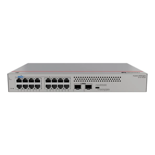 Huawei CloudEngine Anahtarı 16 Bağlantı Noktası 16x GE 2X GE SFP 10/100/1000Mbps S110-16T2S ürün görseli 1