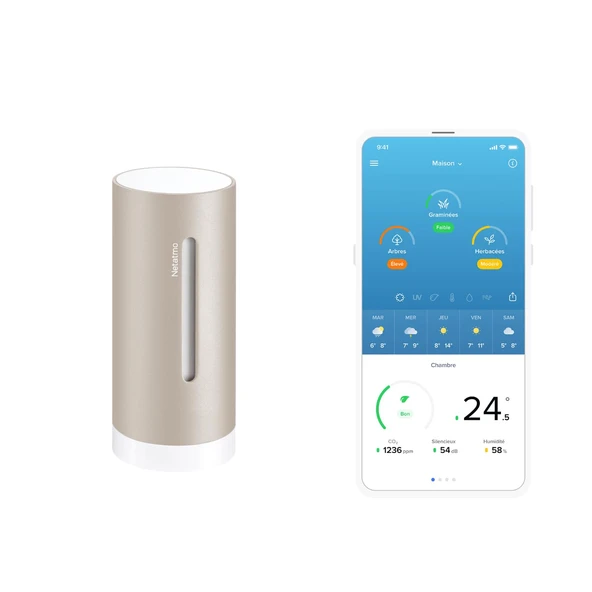 Netatmo Hava İstasyonu için Ek Akıllı İç Mekan Modülü, Sıcaklık, Nem ve Hava Kalitesi (CO2) İzleme, NIM-S-WW, Aksesuarlar, Kum ürün görseli 1