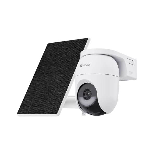 EZVIZ 4MP PTZ gözetleme kamerası dış mekan bataryası, kablosuz WiFi dış mekan kamerası, 360° gözetim, renkli gece görüşü, AI kişi ve araç algılama, 2 yönlü ses, 5W güneş panelli CB8 Lite ürün görseli 1