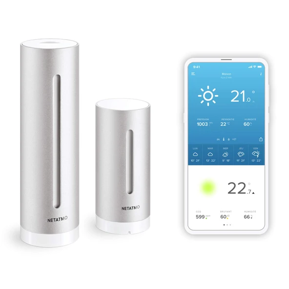 Kablosuz Dış Mekan Sensörüne Sahip İç ve Dış Mekan Kullanımı için Netatmo Hava Durumu İstasyonu - Amazon Alexa ve Google Assistant ile uyumlu, NWS01-EU ürün görseli 1